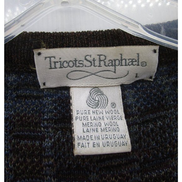 VINTAGE Tricots St Raphael Sweater Large Wool Pullover 3D Knit 90s - Picture 8 of 9